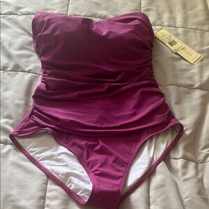 Gottex Warm Viola Strapless Swimsuit